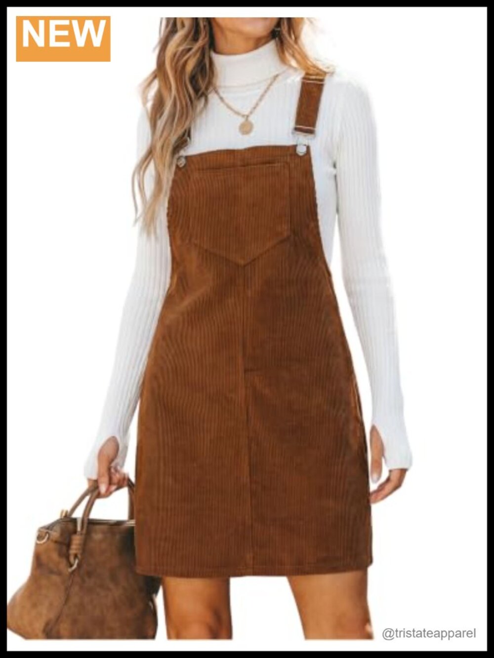 Corduroy Overall Bib Dress Pinafore Suspender Mini Jumper